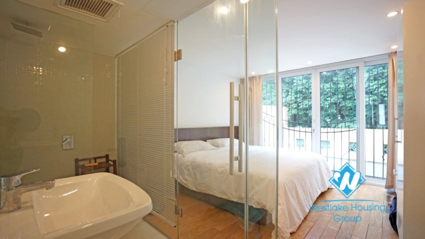 Two bedroom duplex apartment for rent with Hoan Kiem lake view